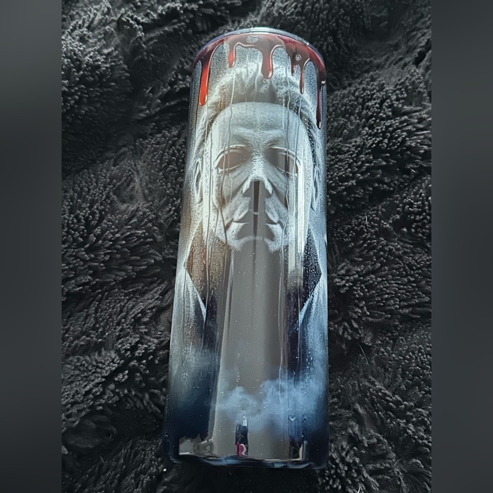 Horror Themed Tumbler with Dripping Blood Design